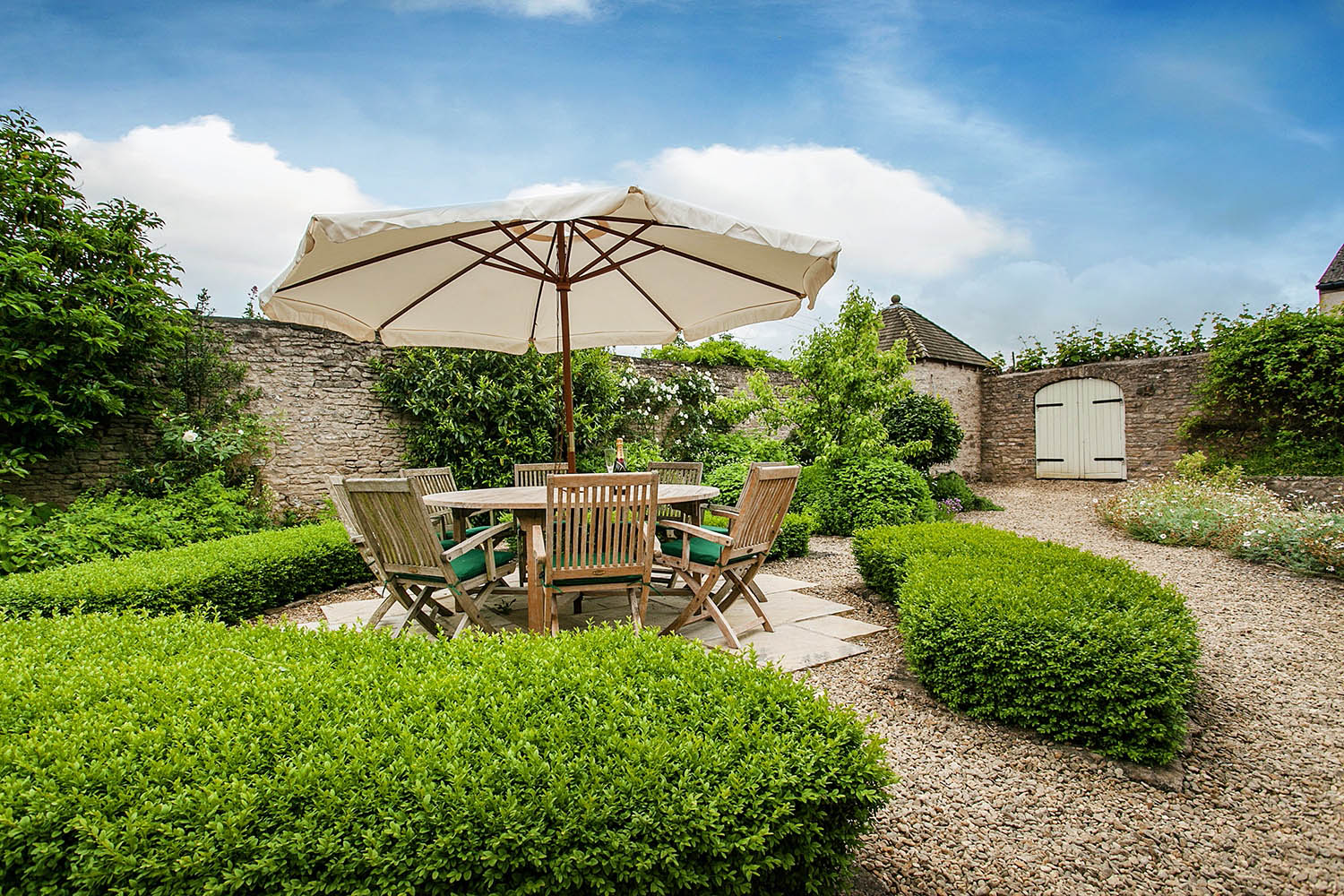 image of the private garden at The Garden House, Lilycombe Farm