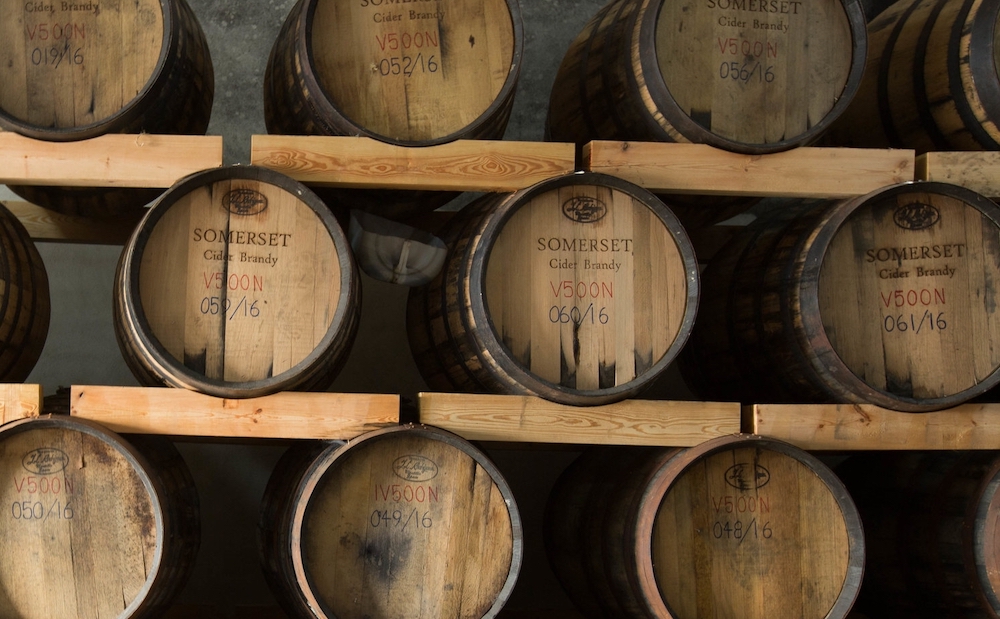 Barrels of cider brandy